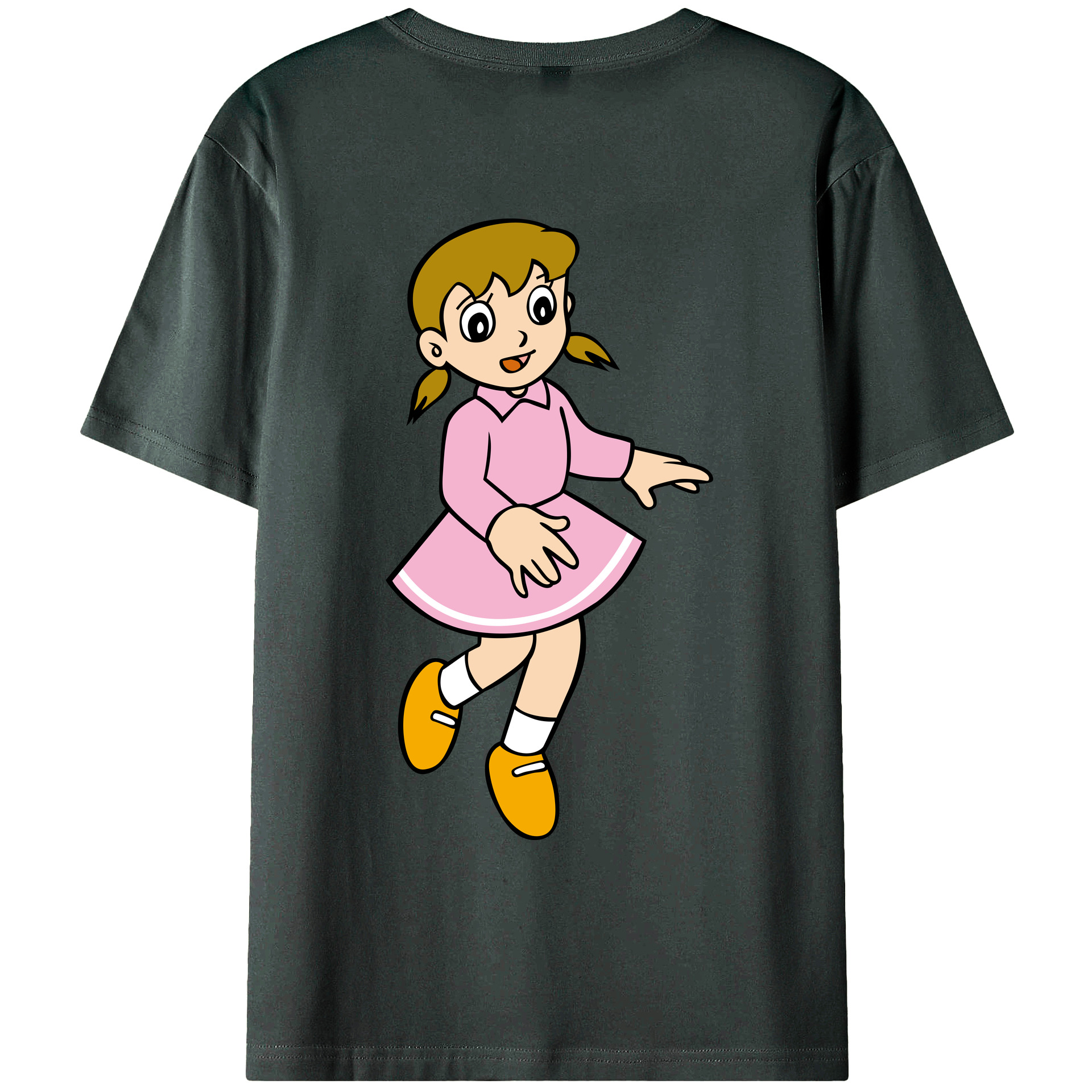 （画像用） ドラえもん みなもと しずか Doraemon Shizuka Minamoto 綿100％ メンズ半袖Tシャツ（バックプリント） 通気性